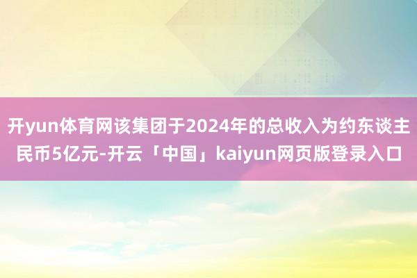 开yun体育网该集团于2024年的总收入为约东谈主民币5亿元-开云「中国」kaiyun网页版登录入口