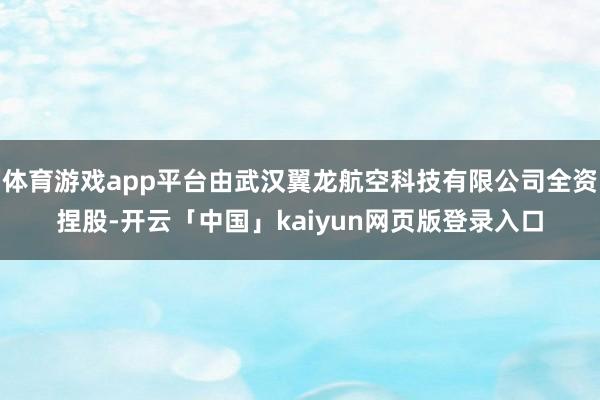 体育游戏app平台由武汉翼龙航空科技有限公司全资捏股-开云「中国」kaiyun网页版登录入口