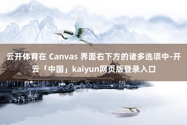 云开体育在 Canvas 界面右下方的诸多选项中-开云「中国」kaiyun网页版登录入口