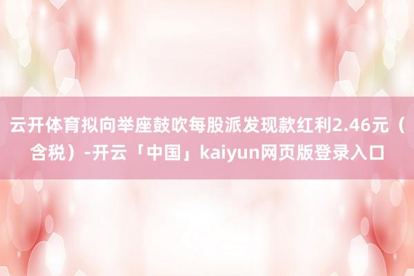 云开体育拟向举座鼓吹每股派发现款红利2.46元（含税）-开云「中国」kaiyun网页版登录入口