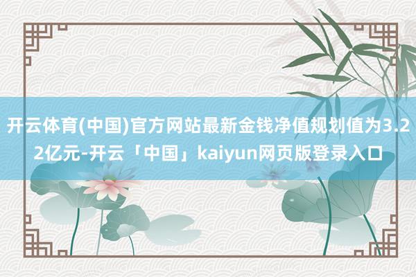 开云体育(中国)官方网站最新金钱净值规划值为3.22亿元-开云「中国」kaiyun网页版登录入口